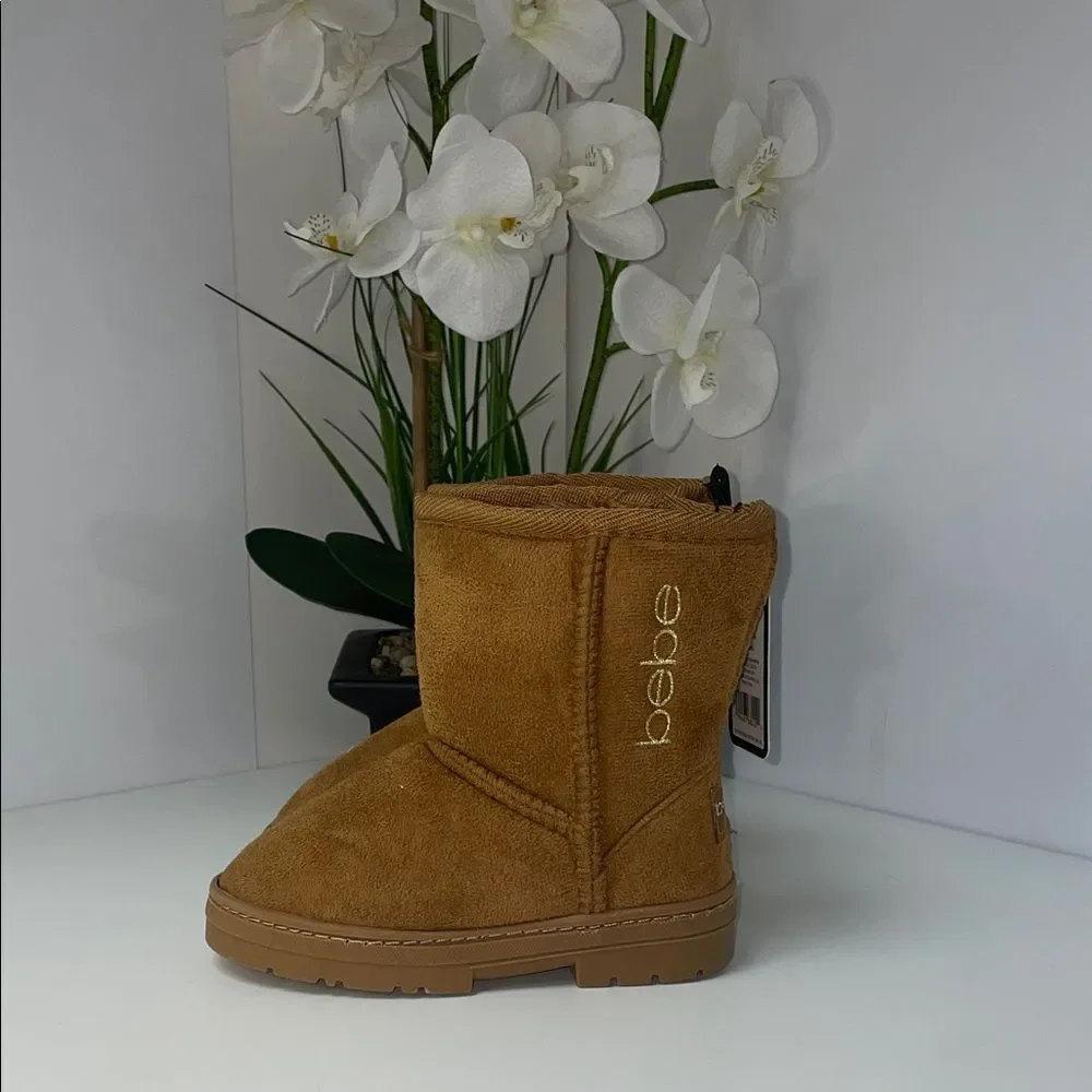 Bebe Camel Suede Ankle Boots